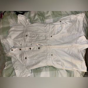 ZARA white denim romper